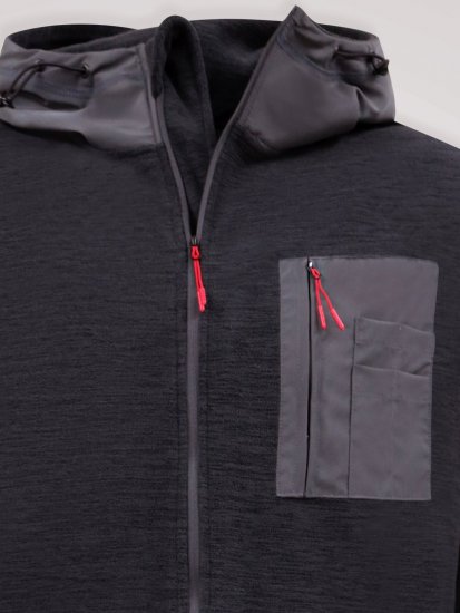 D555 Damien Micro Fleece Zip Through Hoody Fekete/Szürke - Pulóverek & kapucnis pulóverek - Pulóverek & Kapucnis pulóver 2XL-12XL
