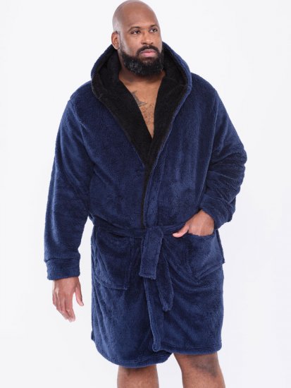 D555 Newquay Bathrobe Navy - Alsónemű & strandruhák - Nagyméretű Alsónemű 2XL-8XL