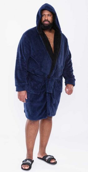 D555 Newquay Bathrobe Navy - Alsónemű & strandruhák - Nagyméretű Alsónemű 2XL-8XL