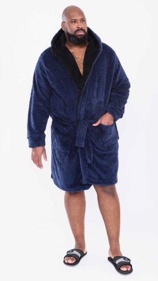 D555 Newquay Bathrobe Navy - Alsónemű & strandruhák - Nagyméretű Alsónemű 2XL-8XL