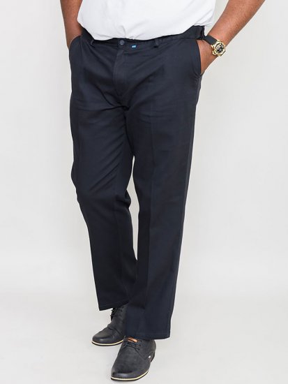 D555 Bruno Stretch Chino pants with Extenda Waist Indigo Blue - Farmer & nadrág - Farmer és nadrág - W40-W70