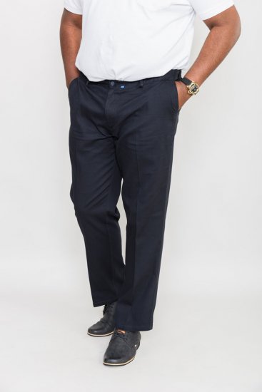 D555 Bruno Stretch Chino pants with Extenda Waist Indigo Blue - Farmer & nadrág - Farmer és nadrág - W40-W70
