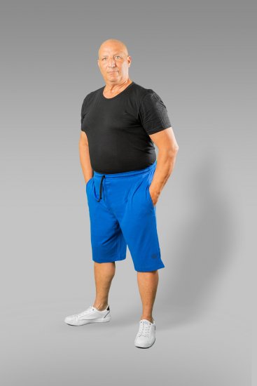 20 Nodi Short Leg Sports Pants in Combed Cotton Jersey Blue - Melegítőnadrág & rövidnadrág - Melegítőnadrág & Melegítő Rövidnadrág 2XL-12XL