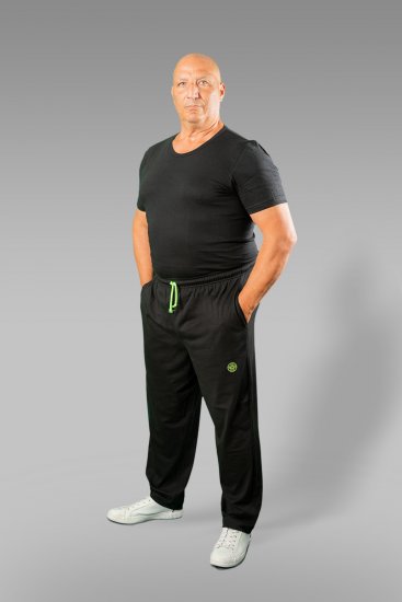 20 Nodi Long Leg Sports Pants in Combed Cotton Jersey Black - Melegítőnadrág & rövidnadrág - Melegítőnadrág & Melegítő Rövidnadrág 2XL-12XL