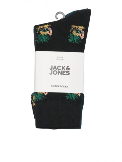 Jack & Jones Pineapple Skulls Zoknik Fekete 3-pack - Alsónemű & strandruhák - Nagyméretű Alsónemű 2XL-8XL