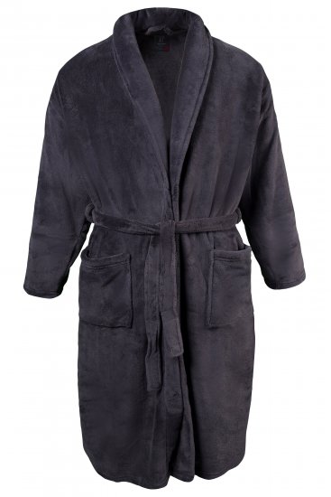 JP1880 Bathrobe with Spacious Patch Pockets Grey - Alsónemű & Strandruhák - Nagyméretű Alsónemű 2XL-8XL