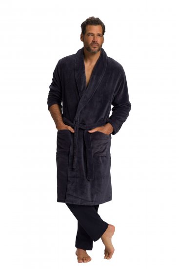JP1880 Bathrobe with Spacious Patch Pockets Grey - Alsónemű & Strandruhák - Nagyméretű Alsónemű 2XL-8XL
