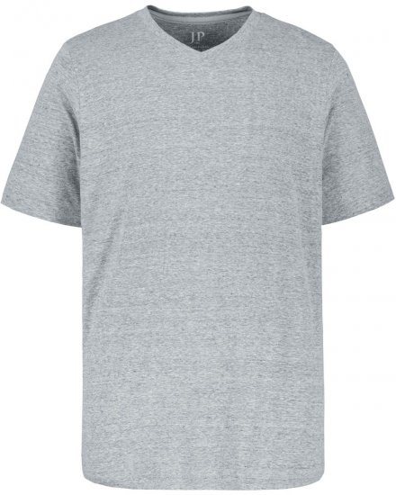 JP1880 702415 V-nyakú póló Szürke melírozott - Pólók - Nagyméretű pólók - 2XL-14XL