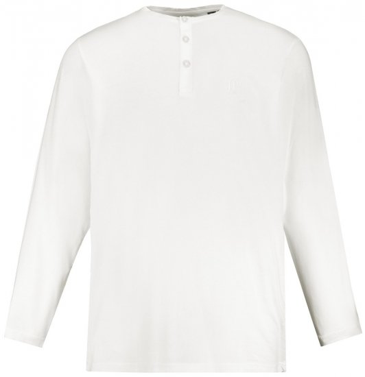 JP1880 702555 Hosszú ujjú Henley póló Fehér - Pólók - Nagyméretű pólók - 2XL-14XL
