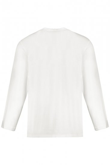 JP1880 702555 Hosszú ujjú Henley póló Fehér - Pólók - Nagyméretű pólók - 2XL-14XL
