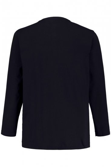 JP1880 702555 Hosszú ujjú Henley póló Sötétkék - Pólók - Nagyméretű pólók - 2XL-14XL