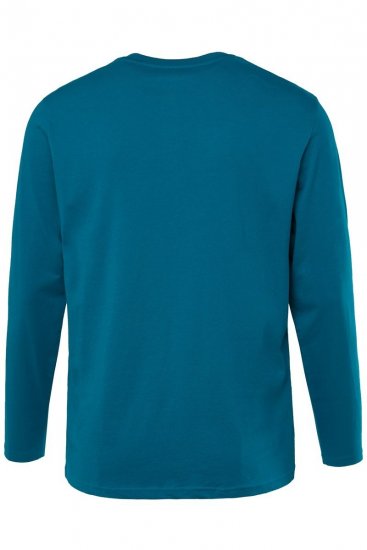JP1880 Henley T-shirt Long Sleeve Blue - Pólók - Nagyméretű pólók - 2XL-14XL