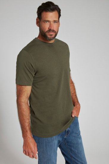 JP1880 702558 Kerek nyakú póló Sötét oliva - Pólók - Nagyméretű pólók - 2XL-14XL