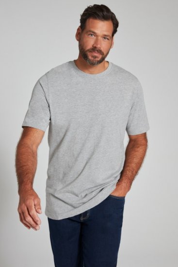 JP1880 702558 Kerek nyakú póló Szürke melírozott - Pólók - Nagyméretű pólók - 2XL-14XL
