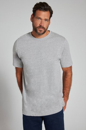 JP1880 702558 Kerek nyakú póló Szürke melírozott - Pólók - Nagyméretű pólók - 2XL-14XL
