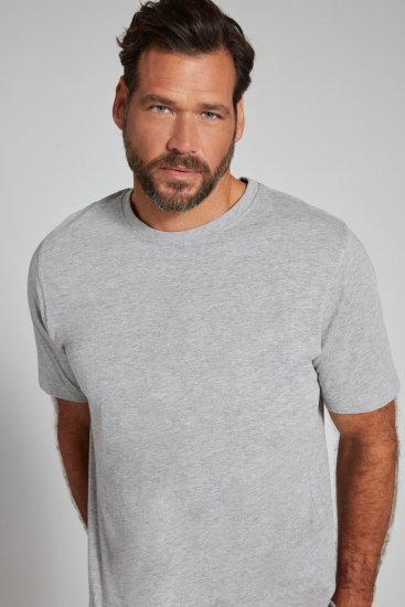JP1880 702558 Kerek nyakú póló Szürke melírozott - Pólók - Nagyméretű pólók - 2XL-14XL