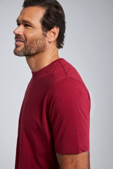 JP1880 702558 Kerek nyakú póló Sötétvörös - Pólók - Nagyméretű pólók - 2XL-14XL