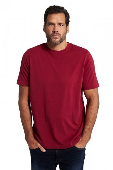 JP1880 702558 Kerek nyakú póló Sötétvörös - Pólók - Nagyméretű pólók - 2XL-14XL