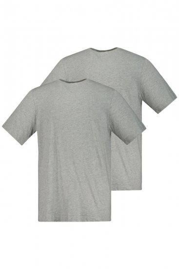 JP1880 702637 Kerek nyakú póló 2 darab Szürke melírozott - Pólók - Nagyméretű pólók - 2XL-14XL