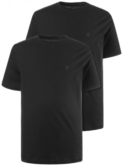JP1880 702637 Kerek nyakú póló 2 darab Fekete - Pólók - Nagyméretű pólók - 2XL-14XL