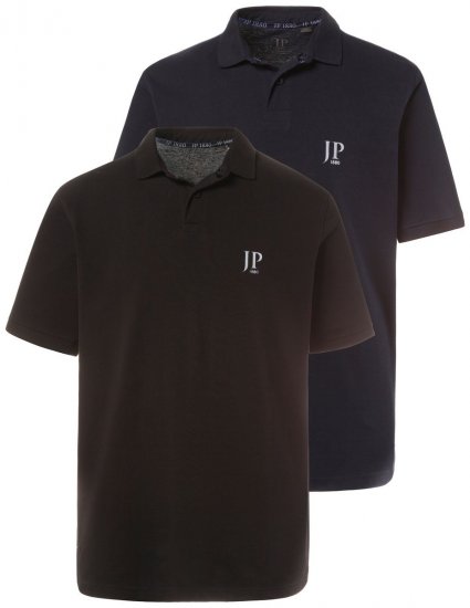 JP1880 704317 Galléros póló 2 darab Fekete/Sötétkék - Pólóingek - Galléros Pólók 2XL-8XL - Pólóingek 2XL-8XL