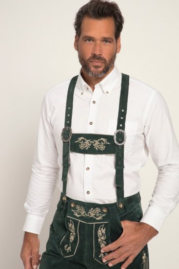 JP1880 Genuine Leather Traditional Lederhosen Shorts Green - JP1880 - JP1880 Férfi Nagyméretű Ruházat