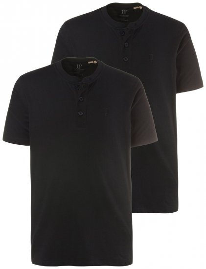 JP1880 708420 Henley póló 2 darab Fekete - Pólók - Nagyméretű pólók - 2XL-14XL
