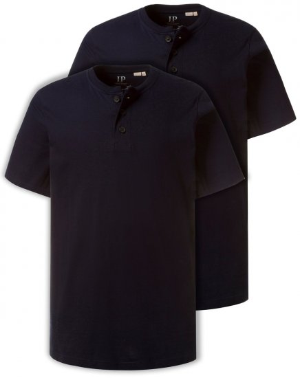 JP1880 708420 Henley póló 2 darab Sötétkék - Pólók - Nagyméretű pólók - 2XL-14XL