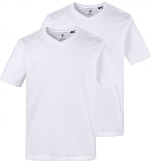 JP1880 711318 V-nyakú póló 2 darab Fehér - Pólók - Nagyméretű pólók - 2XL-14XL