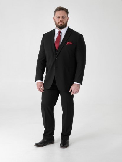 D555 Ted 4 Way Stretch Tailored Suit Jacket Fekete - Öltönyök - Nagyméretű öltönyök
