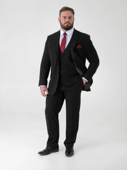 D555 Ted 4 Way Stretch Tailored Suit Jacket Fekete - Öltönyök - Nagyméretű öltönyök