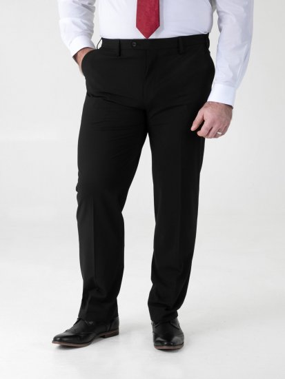 D555 Ted 4 Way Stretch Tailored Trouser Fekete - Öltönyök - Nagyméretű öltönyök