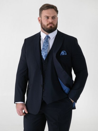 D555 Ted 4 Way Stretch Tailored Suit Jacket Tengerészkék - Öltönyök - Nagyméretű öltönyök