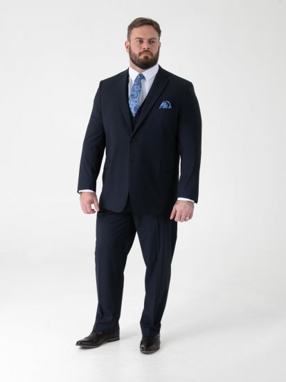 D555 Ted 4 Way Stretch Tailored Suit Jacket Tengerészkék - Öltönyök - Nagyméretű öltönyök