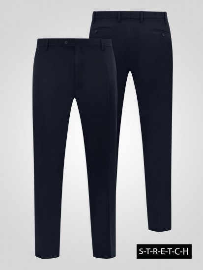 D555 Ted 4 Way Stretch Tailored Trouser Tengerészkék - Öltönyök - Nagyméretű öltönyök