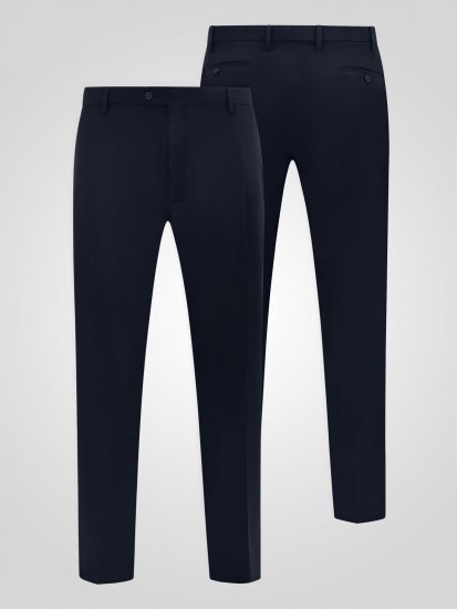 D555 Ted 4 Way Stretch Tailored Trouser Tengerészkék - Öltönyök - Nagyméretű öltönyök
