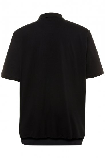 JP1880 712617 Hasra szabott galléros póló Fekete - Pólóingek - Galléros Pólók 2XL-8XL - Pólóingek 2XL-8XL