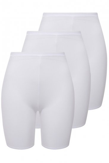 Ulla Popken 716595 Női boxeralsók combvédővel 3 db Fehér - Alsók - 