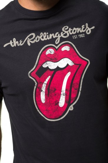 JP1880 Rolling Stones Graphic Band Comfort Fit T-Shirt Black - Pólók - Nagyméretű pólók - 2XL-14XL