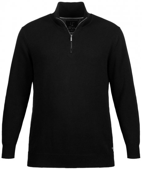 JP1880 716842 Kötött pulóver cipzáras gallérral Fekete - Pulóverek & kapucnis pulóverek - Pulóverek & Kapucnis pulóver 2XL-12XL