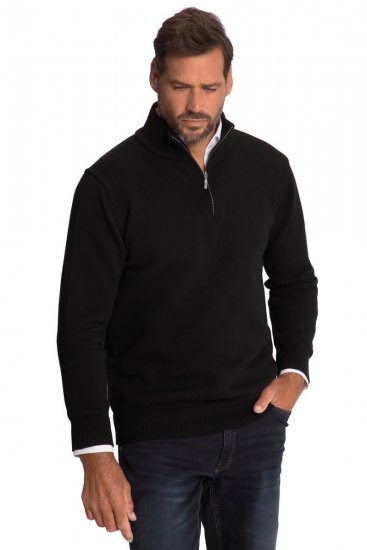 JP1880 716842 Kötött pulóver cipzáras gallérral Fekete - Pulóverek & kapucnis pulóverek - Pulóverek & Kapucnis pulóver 2XL-12XL