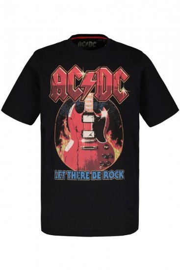 JP1880 ACDC - Let There Be Rock Vintage looking Band T-Shirt Black - Pólók - Nagyméretű pólók - 2XL-14XL
