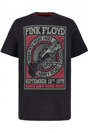 JP1880 Pink Floyd Retro Graphic Comfort Fit Band T-Shirt Black - Pólók - Nagyméretű pólók - 2XL-14XL