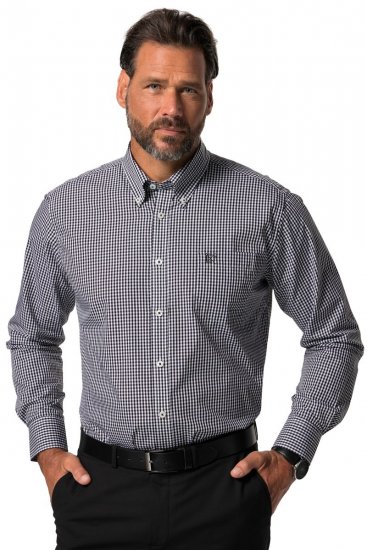 JP1880 722859 Hosszú ujjú kockás ing Fekete - Ingek - Ingek 2XL-10XL