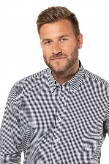 JP1880 722859 Hosszú ujjú kockás ing Fekete - Ingek - Ingek 2XL-10XL