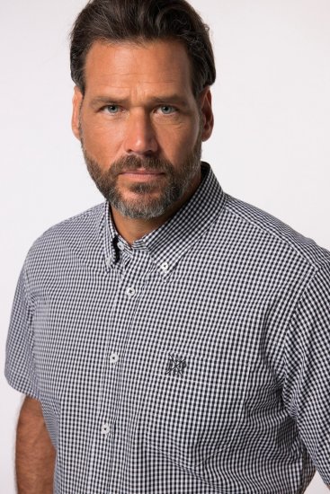 JP1880 722860 Rövid ujjú kockás ing Fekete - Ingek - Ingek 2XL-10XL