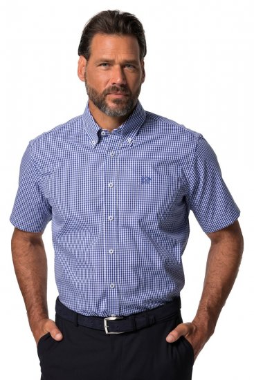 JP1880 722860 Rövid ujjú kockás ing Világoskék - Ingek - Ingek 2XL-10XL