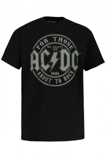 JP1880 AC/DC Graphic Comfort Fit Band T-Shirt Black - Pólók - Nagyméretű pólók - 2XL-14XL