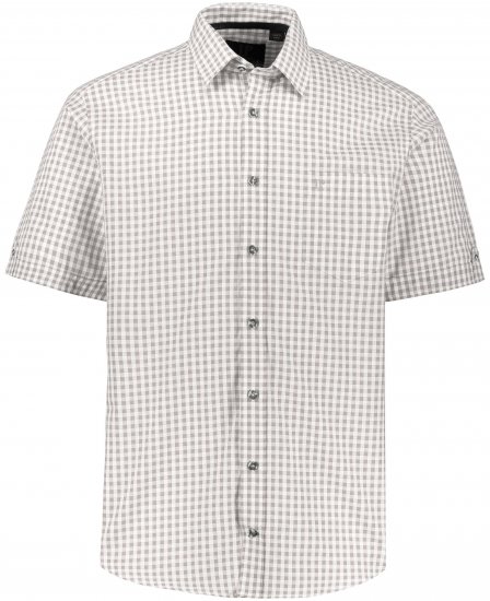 JP1880 Modern Fit Check Print Short Sleeve Shirt Grey - Ingek - Ingek 2XL-10XL
