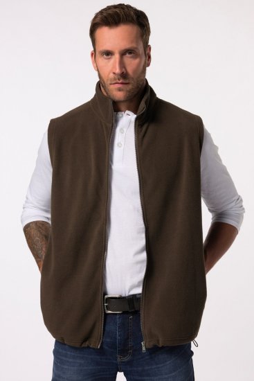 JP1880 Fleece Vest Stand-up Collar Brown - Kabátok - Nagyméretű Kabátok - 2XL-8XL